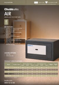 Chubbsafes Air & Air Laptop Spec sheet