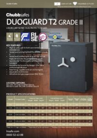 Chubbsafes Duoguard T2 Grade II spec sheet