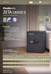 Chubbsafes Zeta Grade 0 Spec sheet