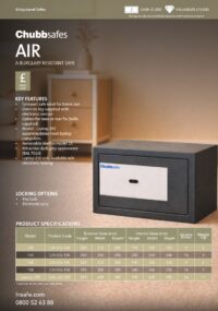 Chubbsafes Air & Air Laptop Spec sheet