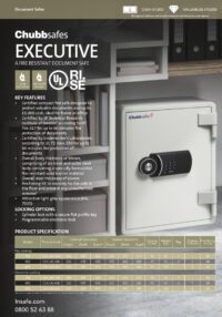 Chubbsafes Executive spec sheet