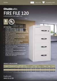 Chubbsafes Fire File 120 Spec Sheet