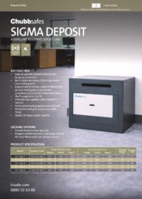 Chubbsafes Sigma Deposit spec sheet