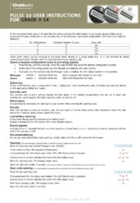 Pulse 10 User Instructions for Chubbsafes Grade 2 14